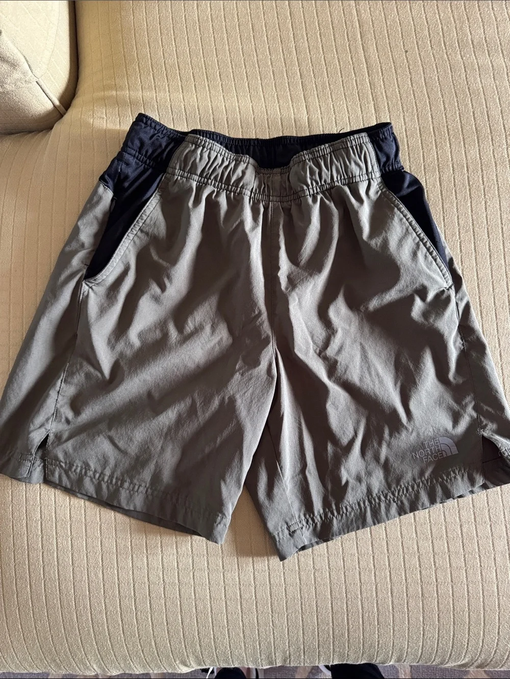 The North Face Men's green/black Athletic Shorts with Navy Accents